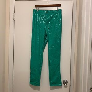 Mint green latex pants